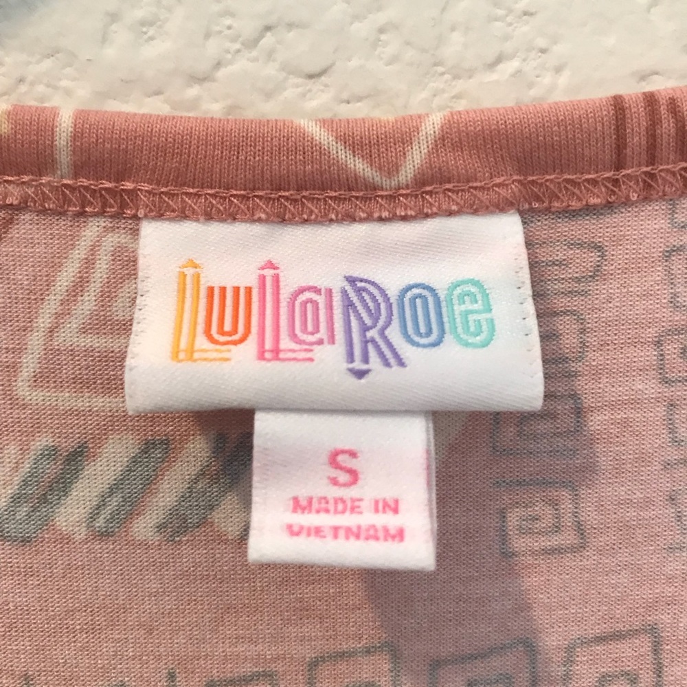LulaRoe Nicole Rose Pink Dress w/accent Colors S - Picture 3 of 6